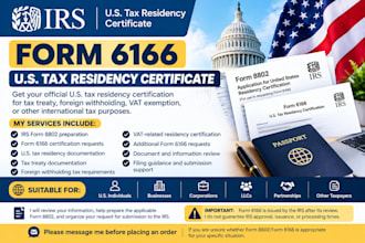 file irs form 8802 for your US tax residency certificate form 6166 tax
