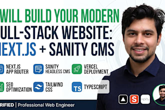 build custom next js website with sanity cms and vercel deployment