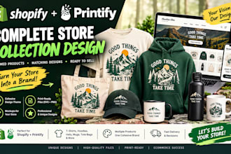 design a complete printify product collection for shopify