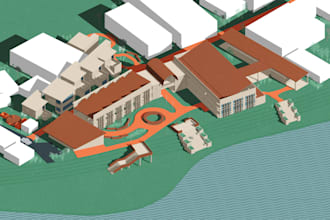 create post digital architectural 2d render and collage