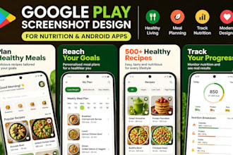 design google play screenshots for nutrition and android app