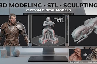 do professional 3d modeling, digital stl printing and sculpting for your project