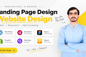 design a modern e commerce and elementor landing page