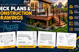 create deck plans, deck permit drawings, framing plans and construction drawings