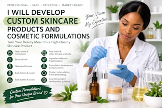 custom skincare products and cosmetic formulations