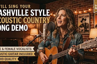 sing your nashville style acoustic country song demo