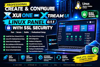 create xui one, xtream ui, linux 011 panel with ssl security