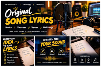 write original song lyrics, hooks and choruses for your music