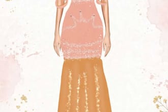 draw luxury fashion illustration as aesthetic wall art print