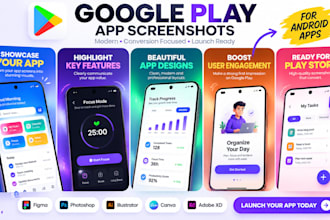 design google play screenshots and android app visuals
