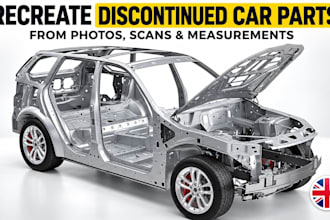 recreate discontinued car parts from photos scans and measurements in cad