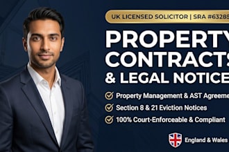 draft a legal tenant notice or landlord eviction notice as UK solicitor
