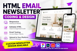code a responsive HTML email newsletter template