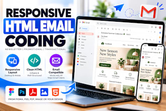 code a responsive HTML email newsletter template