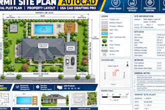 permit site plan autocad approval plot plan property layout usa cad drafting pro