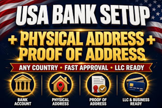 create USA bank for any country get US physical address and proof of address