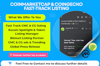 get your token listed on coinmarketcap and coingecko