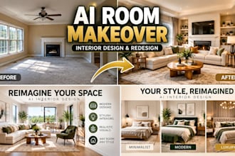 do ai interior design, room makeover and virtual interior redesign
