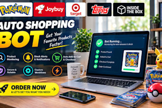 do automate pokemon auto shopping, joybuy buying bot target topps inside the box