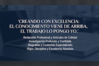 investigacion, redaccion experta y biografias profecionales adaptadas a ti