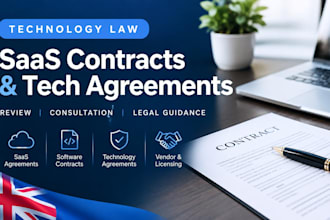 provide technology law service, saas contracts legal agreement consultation