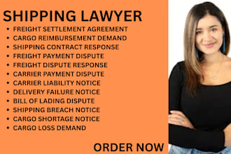 be your shipping lawyer for bills of lading, cargo loss and freight disputes