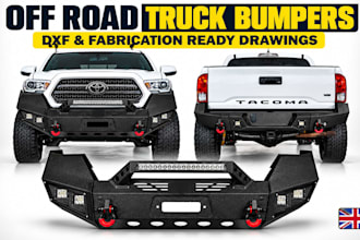 design off road truck bumpers with dxf and fabri cation ready drawings