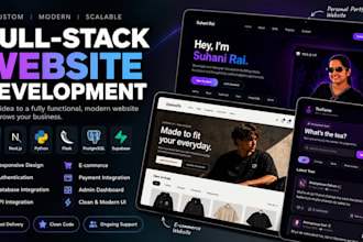 build a modern responsive full stack website