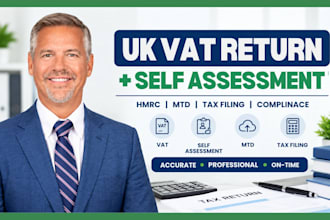 prepare hmrc UK vat return mtd submission, vat filing self assessment tax return