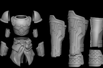 design custom 3d printable cosplay armor, wearable armor and stl