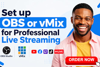 set up whatnot obs or vmix for professional live streaming