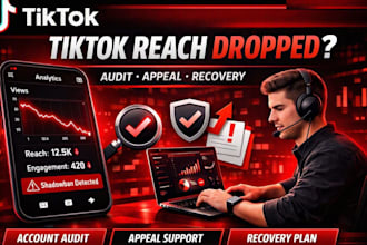 audit and fix tiktok shadowbans, fix shadowban issues, tikok account suspension