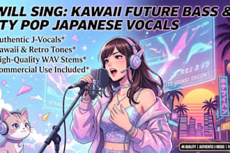 record kawaii future bass or city pop japanese anime vocals