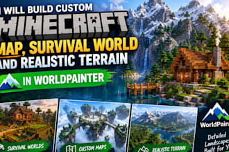 build custom minecraft map survival world and realistic terrain in worldpainter