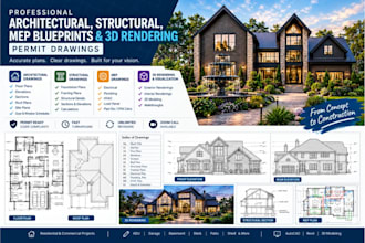 be architect for city permit 2d floorplan construction drawing autocad blueprint