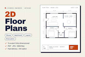 draw 2d house floor plan, apartment plan, layout plan, evacuation plan