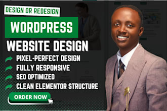 build, design or redesign wordpress website, rebuild wordpress elementor website