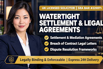draft a breach of contract settlement letter and demand legal notice