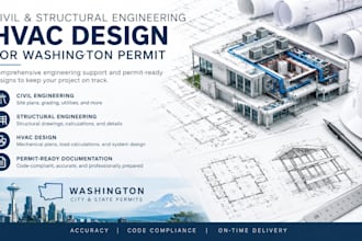 provide civil structural engineering  stamp hvac design for washingtion permit