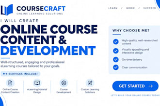 create online course content and course development