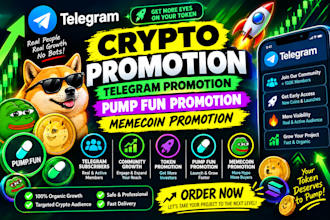 do crypto telegram promotion pump fun promotion