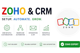 setup zoho CRM, zoho one, automate workflows and CRM integrations