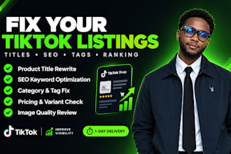 optimize tiktok shop listing, product seo and fix tags