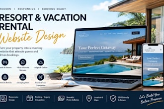 design resort website, vacation rental website airbnb, hospitality website