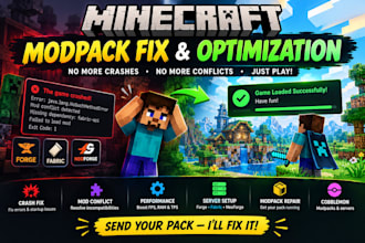 minecraft modpack developer custom mods modpack fixes server setup optimization