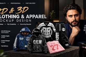 make 3d realistic clothing and apparel mockup