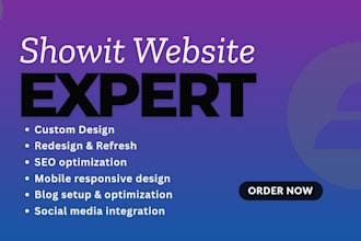 design, redesign or customize your showit website with SEO and blog