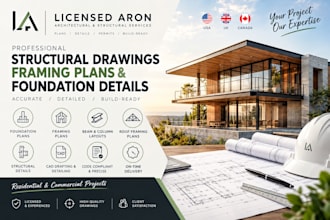 create structural drawings, framing plans and foundation details, structure cal