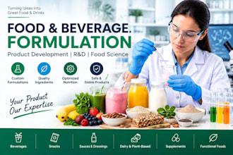 develop food and beverage formulations for your product