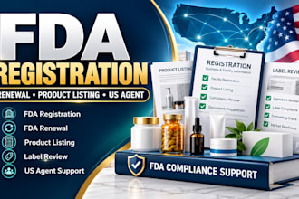 do fda registration renewal product listing label review and US agent